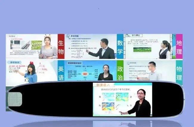 Talking Pen Scan Dictionary Translator device scanning and translating text with LCD touch screen display