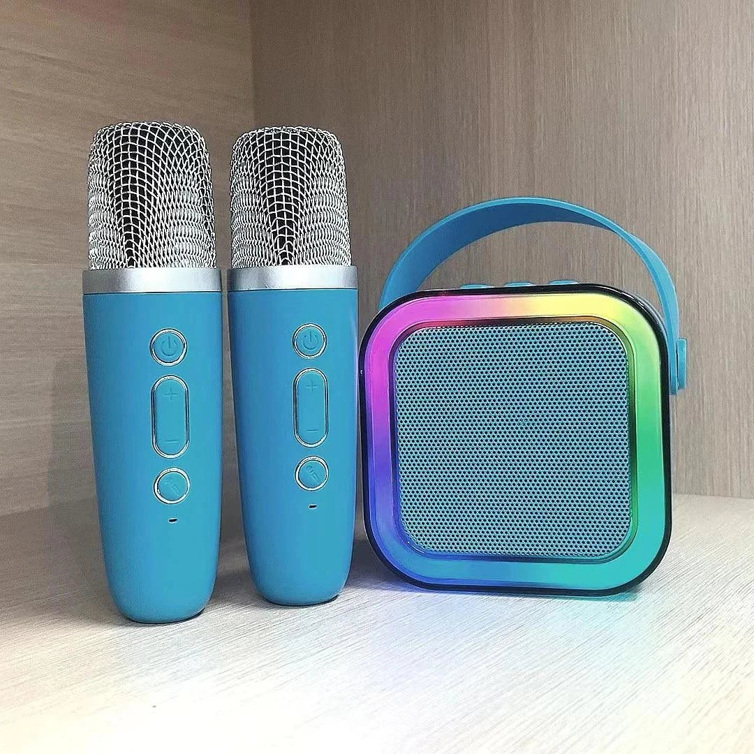 Bluetooth speaker microphone integrated portable device in multiple colors with lithium battery and card insertion feature for outdoor and home use
