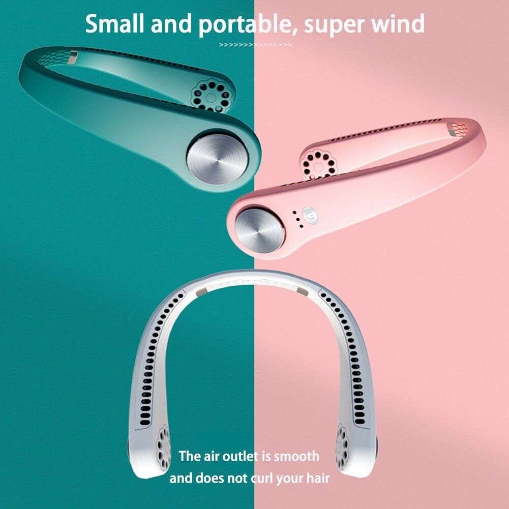 USB Portable Hanging Neck Fan Cooling Air Cooler Little Electric Air Conditioner