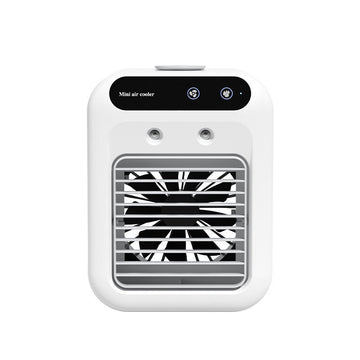 Portable ivory white USB air cooler fan with touchscreen and water cooling for room and office use