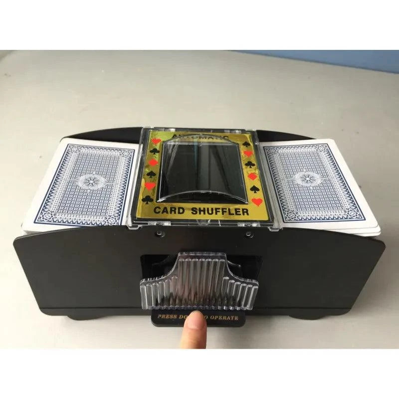 Automatic card shuffler device shuffling playing cards for game night