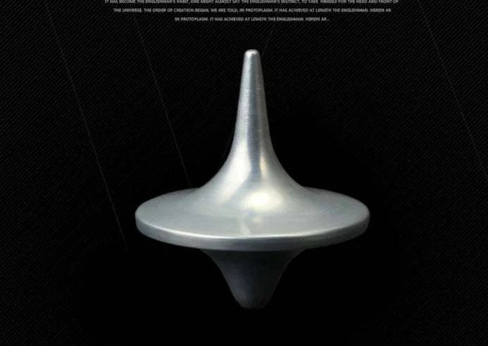 Silver Inception Mini Spinning Top stress reliever made of zinc alloy, compact and portable design