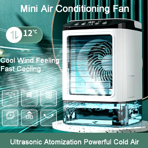 Dual Spray USB Portable Air Cooler Fan with misting technology and USB power