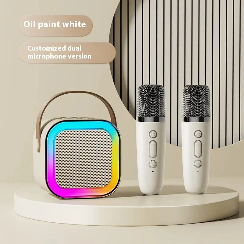 Bluetooth speaker microphone integrated portable device in multiple colors with lithium battery and card insertion feature for outdoor and home use