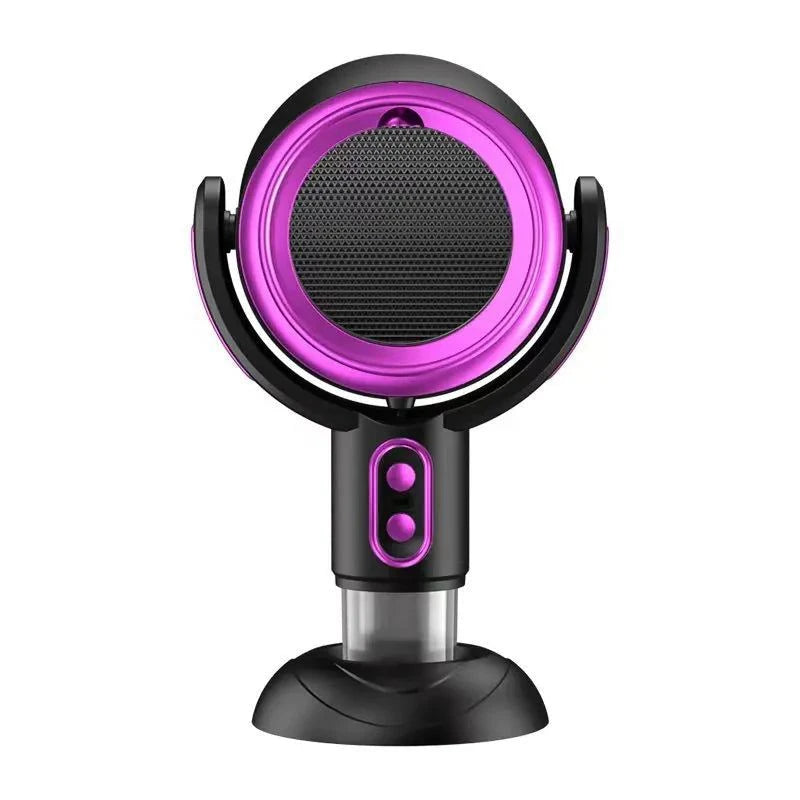 Portable desktop exhaust fan on office desk cooling workspace