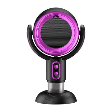 Portable desktop exhaust fan on office desk cooling workspace