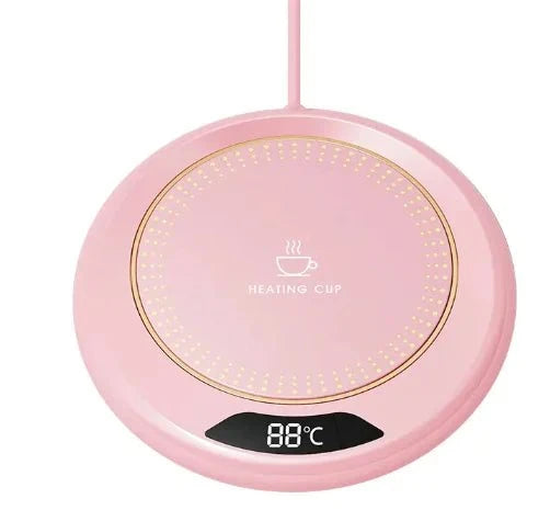 USB heating coaster with adjustable temperature settings and USB plug-in for warming drinks